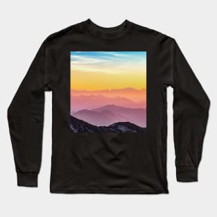 mountain sunrise lansdscape Long Sleeve T-Shirt